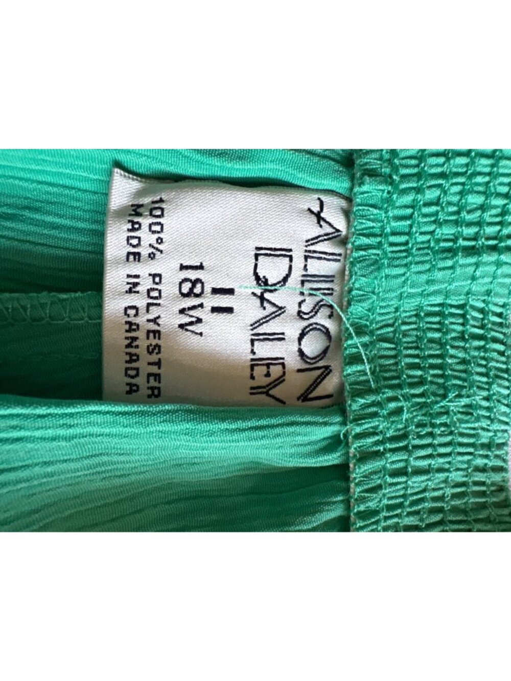 Allison Daley Green Pull-On Crinkle Knit Womens Pants Size 18W Made In Canada - Picture 5 of 9